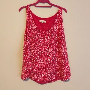 LOFT pink and white tank shell